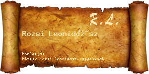 Rozsi Leonidász névjegykártya